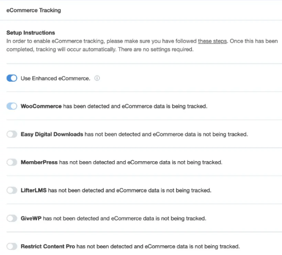 ecommerce tracking integration monsterinsights