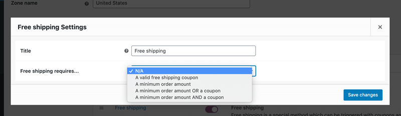 free shipping woocommerce requirements