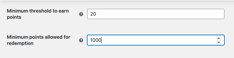 loyalty program minimum thresholds to earn points