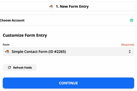 zapier new form entry customize form entry