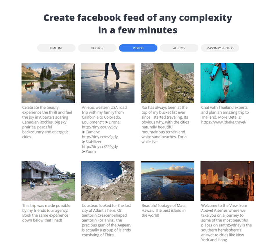 10Web Facebook Feed Widgets Demo