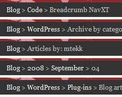 5 Different Example Of Breadcrumbs Generated By Breadcrumbs NavXT