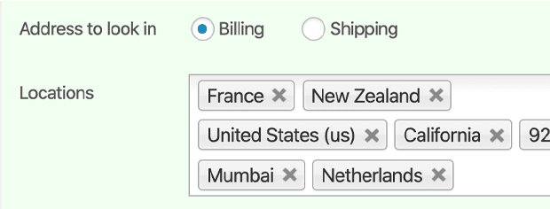 Billing In Selected Location In Website