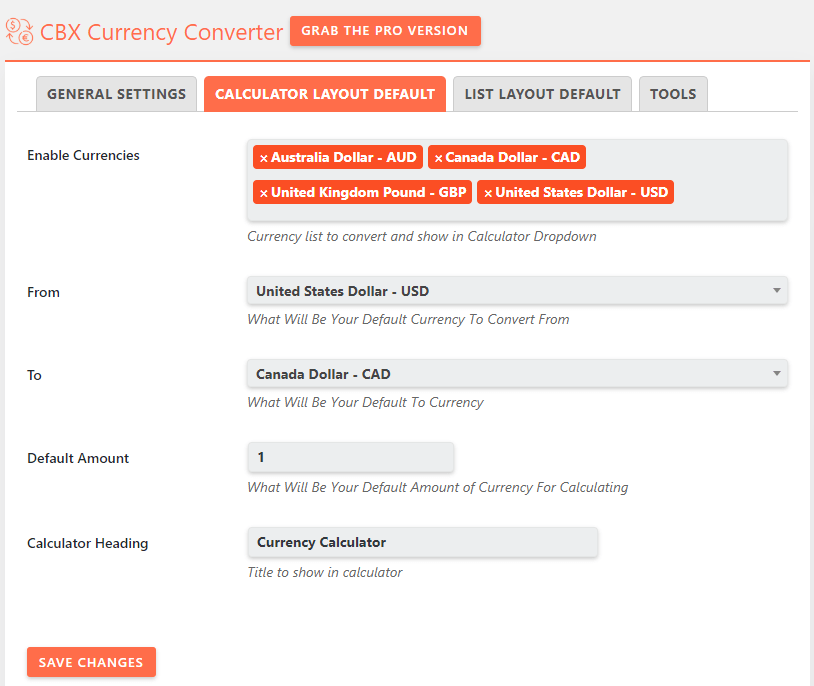 CBX Currency Switcher Calculator Layout Default setting