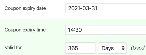 Coupon Expiry Date And Time Setting