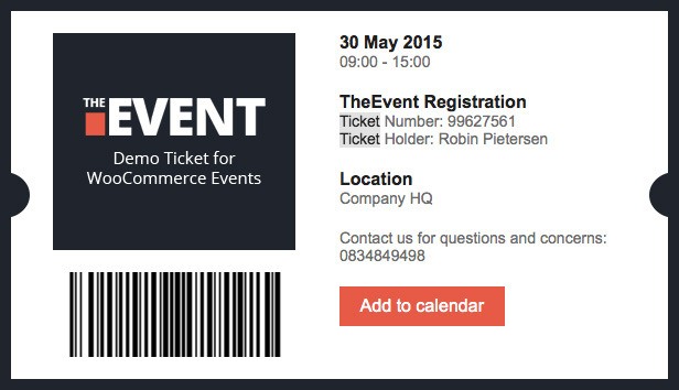 Demo Ticket For Woocommerce Events