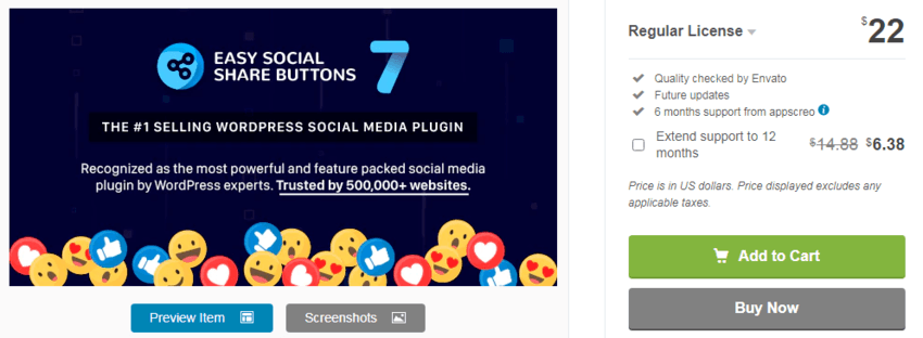 Easy Social Share Buttons for WordPress plugin