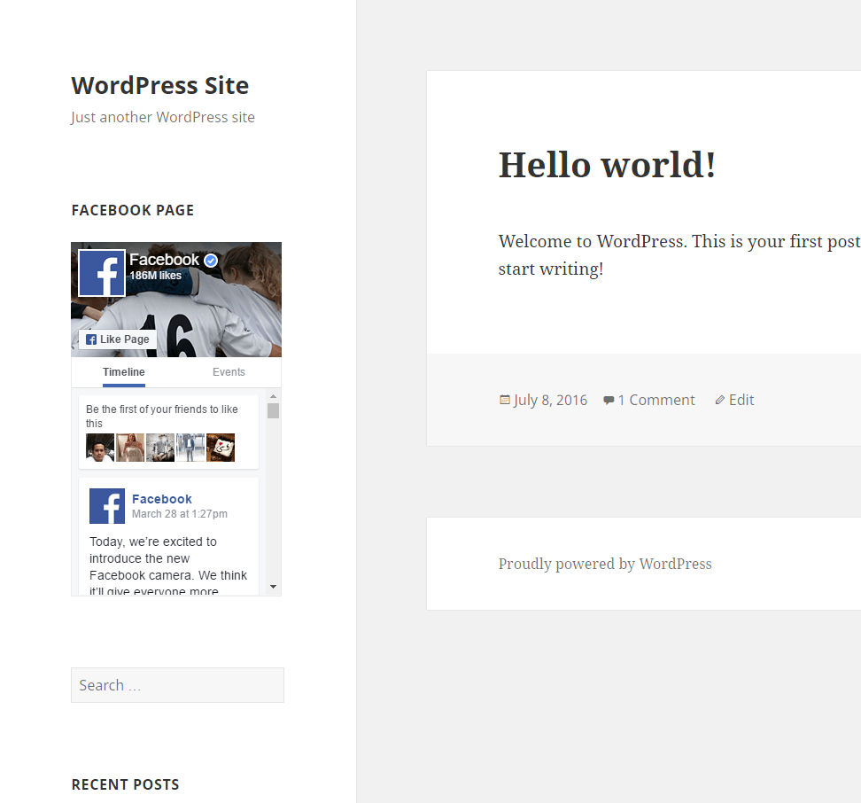 Facebook Page Feed Installation Example