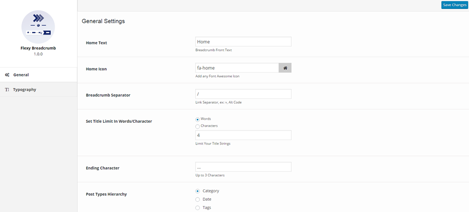 Flexy Breadcrumb Manage General Setting