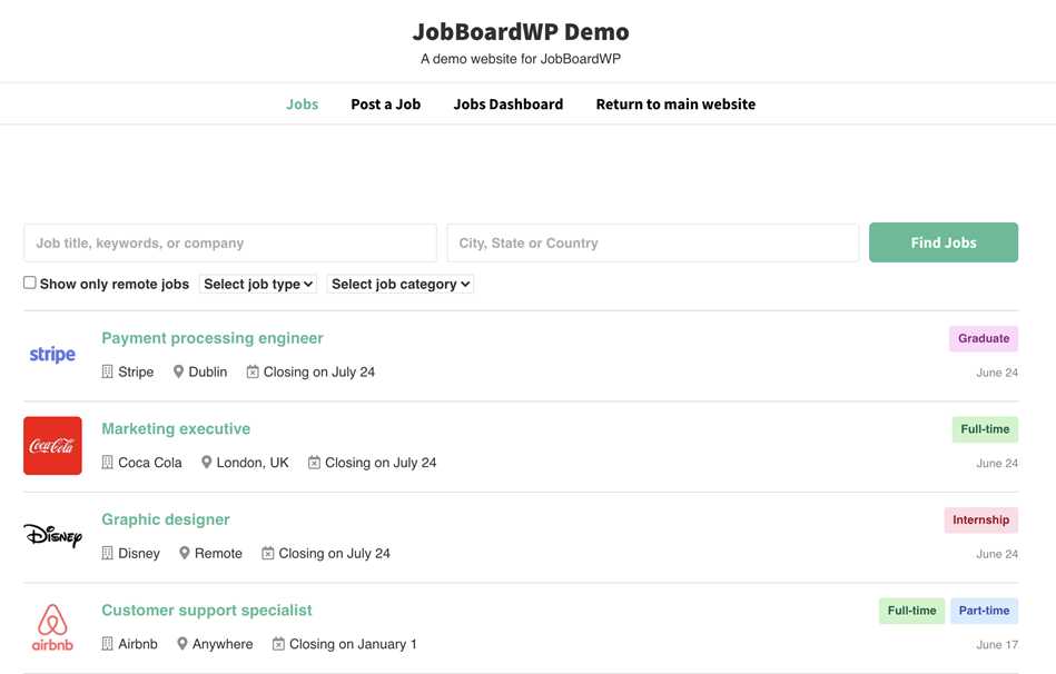 Job Board Demo