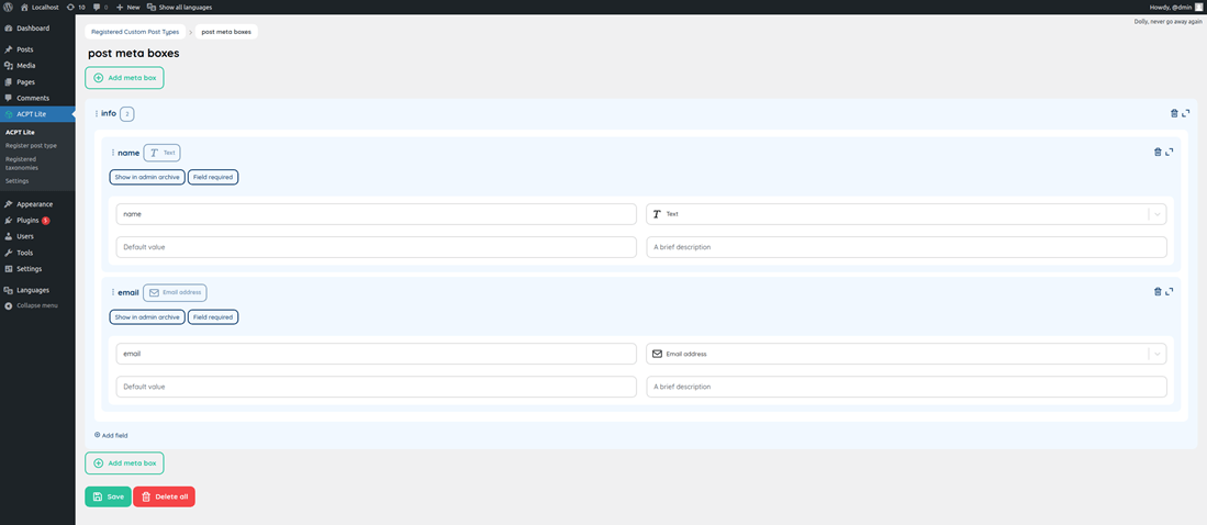 Manage CPT Meta Boxes Demo