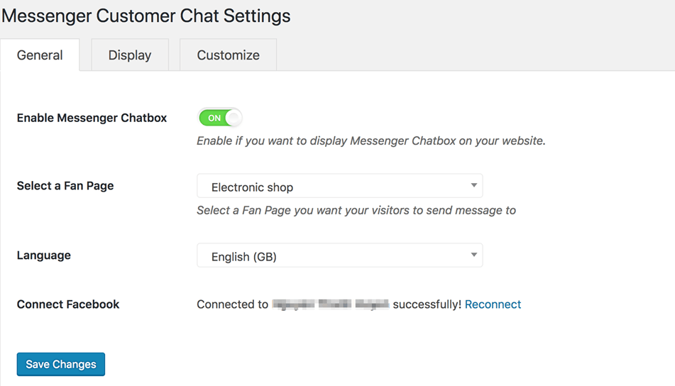 Messenger General Customer Chat Setting