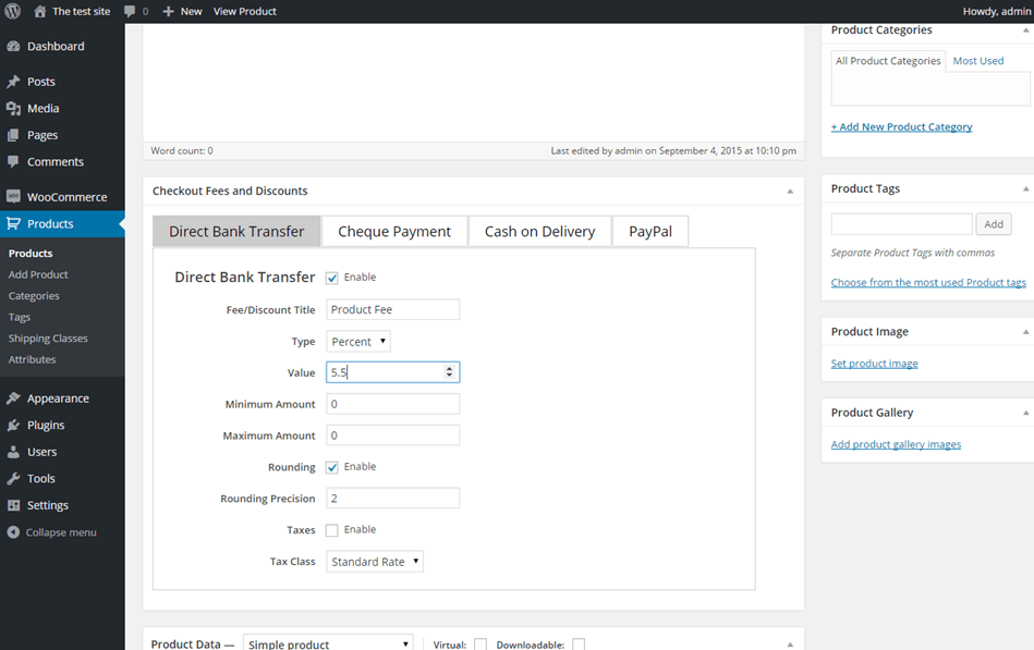 Payment GateWay Checkout Fee And Discount For WooCommerce Setting