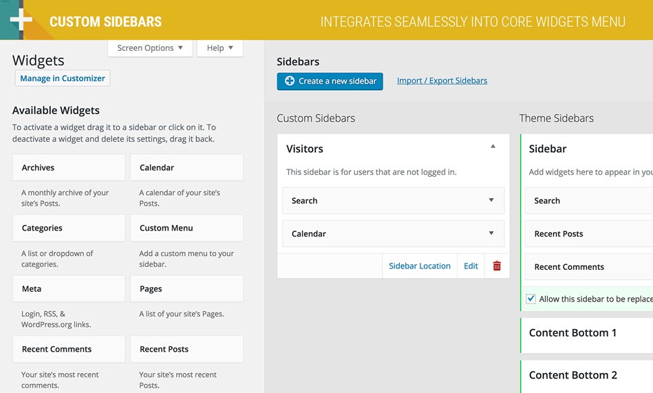 Set Custom Sidebars For Individual Post And Pages By Category, Post Type, Or Archive