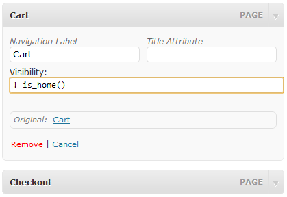 Visibility Control Setting