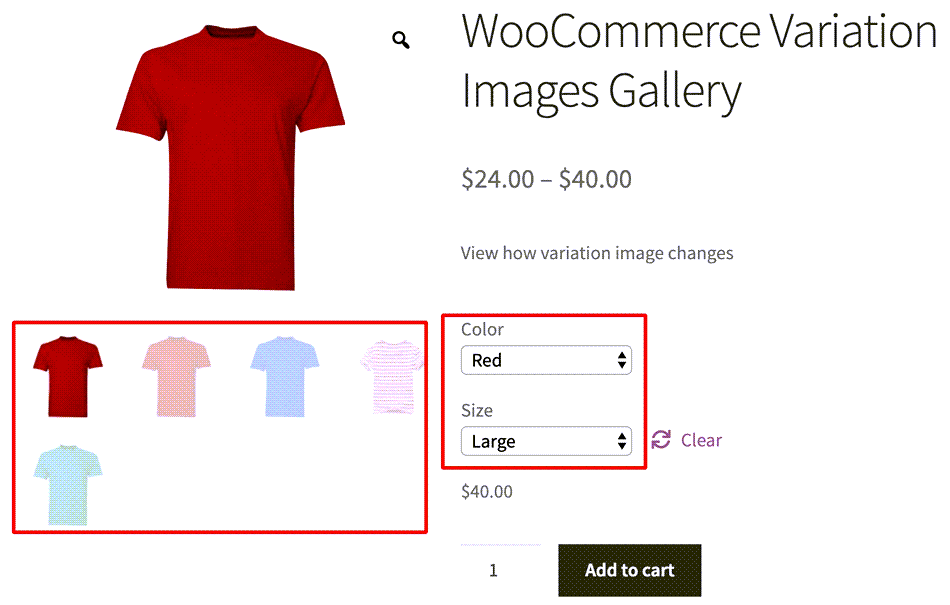WooCommerce Variation Images Gallery
