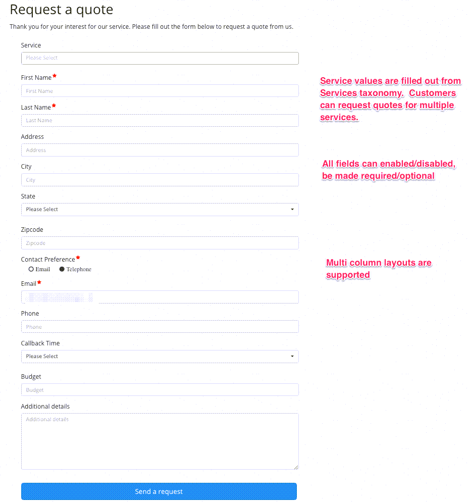 Woocommerce Request A Quote Screenshot