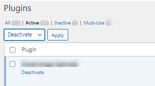 WordPress Plugins Deactivate unnecessary plugins