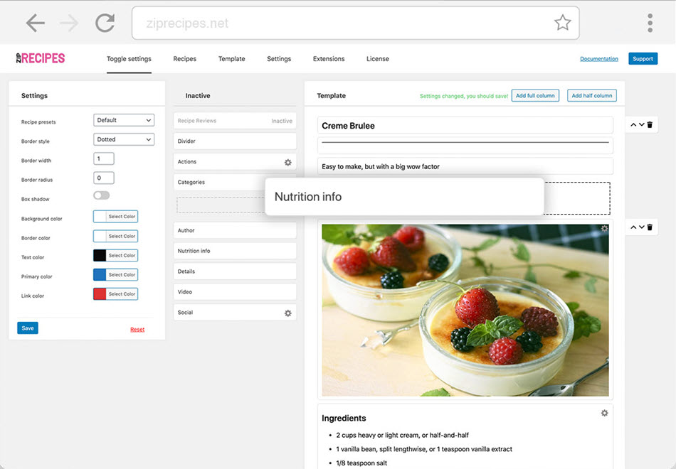 Zip Recipe Template Editor With Endless Possibilities Demo