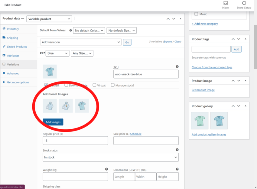 add additional image for product in woocommerce