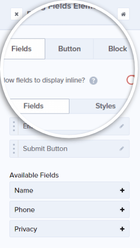 coupon field elements edit call to action