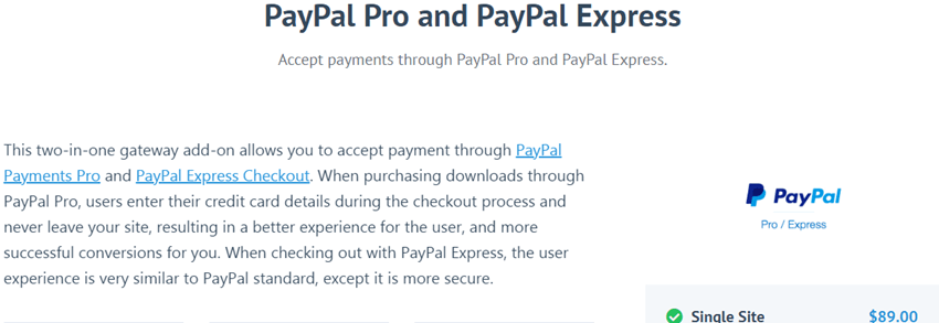 easydigitaldownloads PayPal Pro and PayPal Express plugin