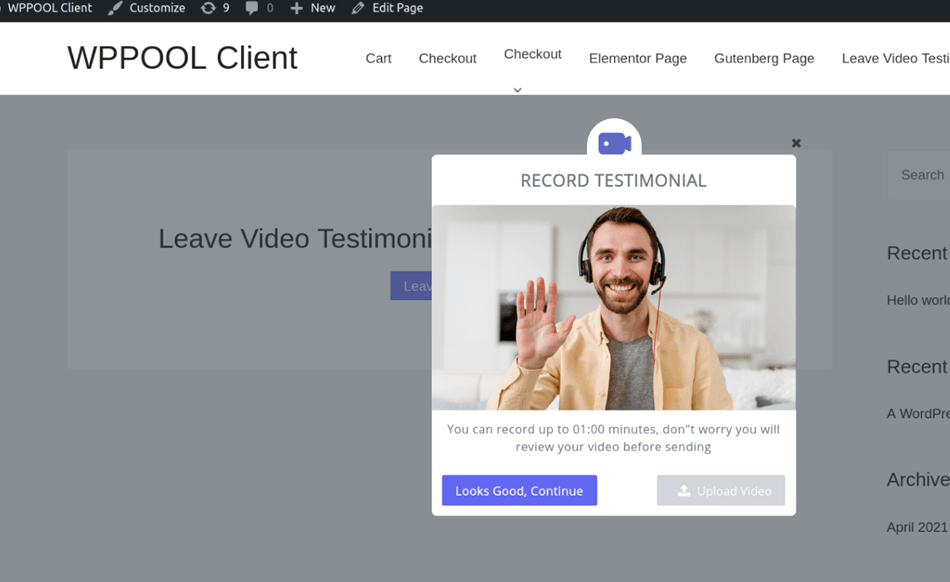 record client testimonial