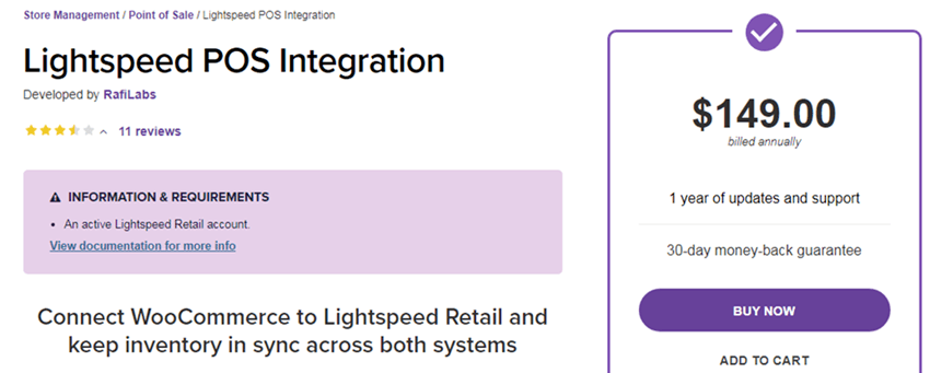 woocommerce Lightspeed POS Integration plugin