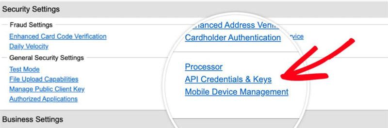 Authorize Net Security Settings API Credentials and Keys