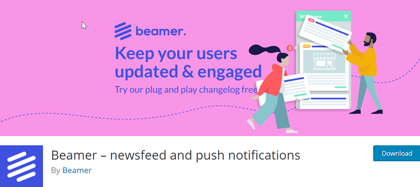 Beamer – newsfeed and push notifications