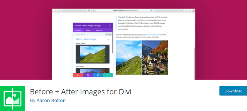 Before + After Images for Divi