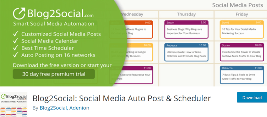 Blog2Social Social Media Auto Post & Scheduler