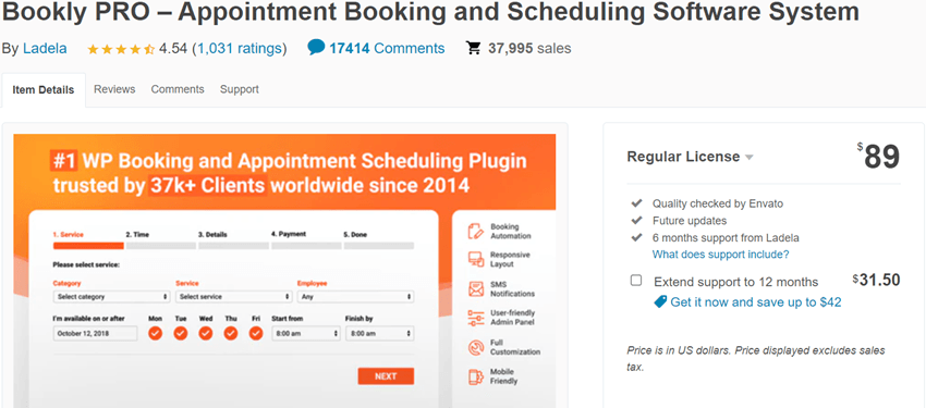 Bookly PRO – Appointment Booking and Scheduling Software System