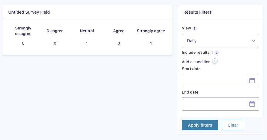 Daily Filtered Survey Result