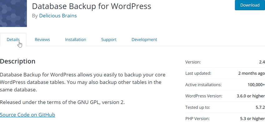 Database Backup for WordPress