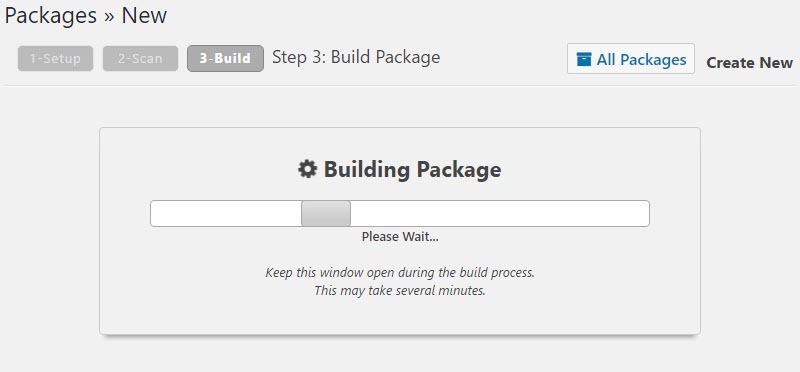 Duplicator wordpress plugin build process building package