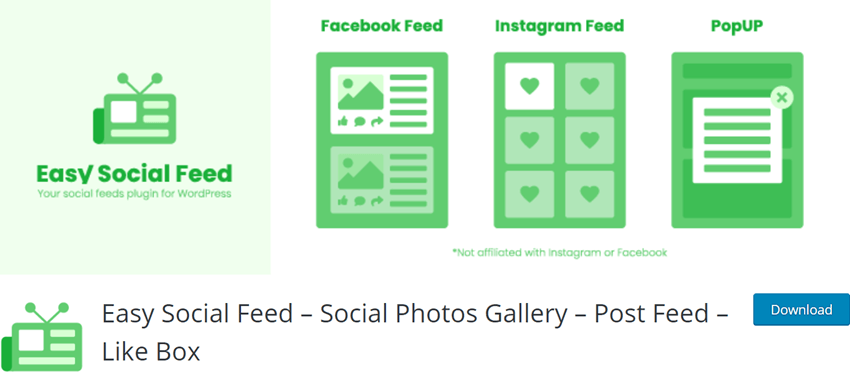 Easy Social Feed – Social Photos Gallery – Post Feed – Like Box