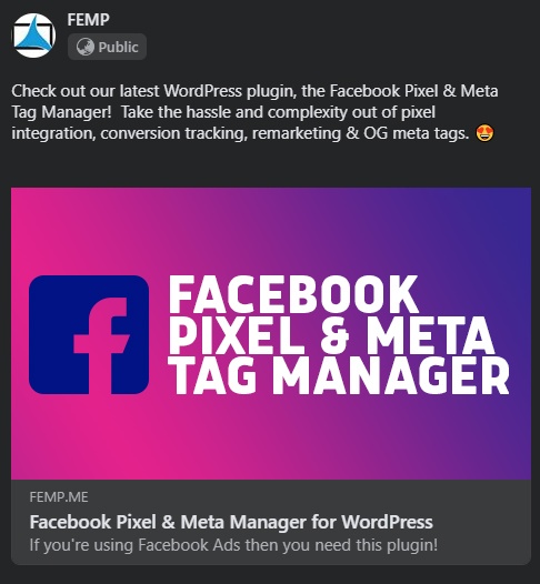 Facebook pixel meta tag manager for WordPress