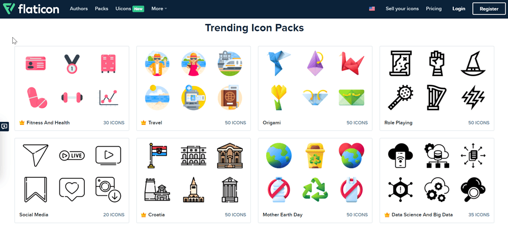 Flaticon Trending Icon Pack