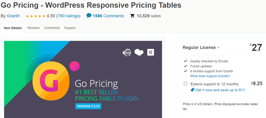 Go Pricing - WordPress Responsive Pricing Tables