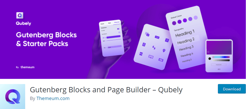 Gutenberg Blocks and Page Builder – Qubely