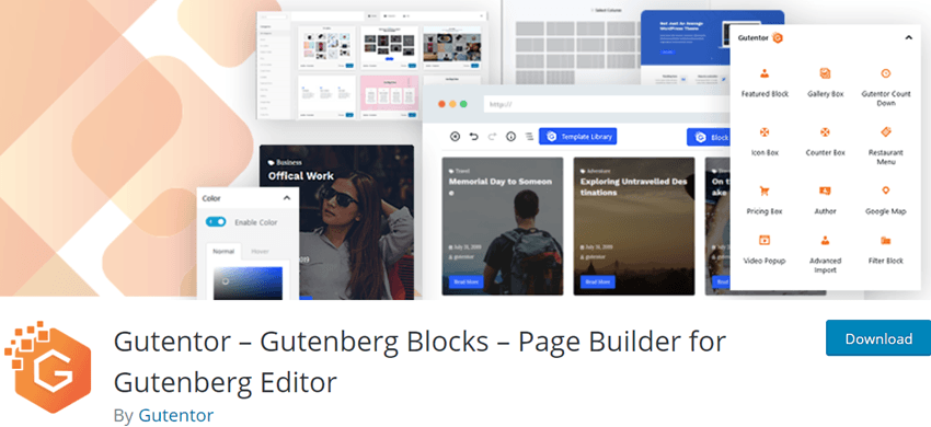 Gutentor – Gutenberg Blocks – Page Builder for Gutenberg Editor