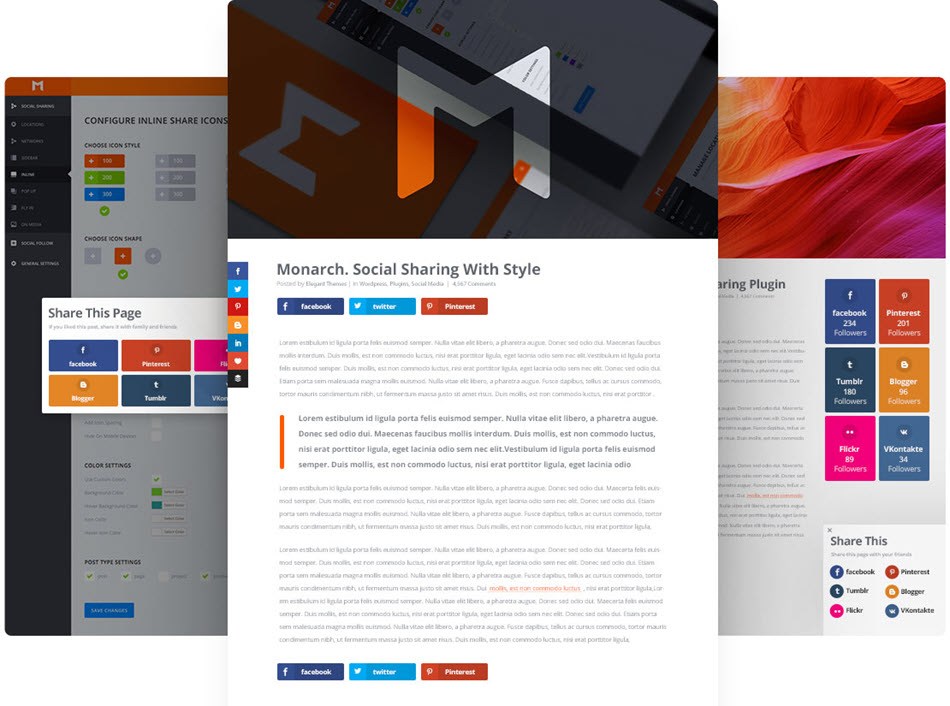 Monarch social counter plugin by elegant themes