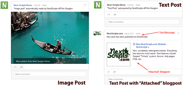 NextScripts social network auto posters google and types of posts