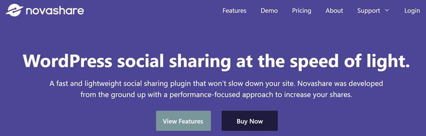 Novashare WordPress social sharing at the speed of light