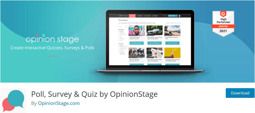 Poll Survey & Quiz by OpinionStage Plugin