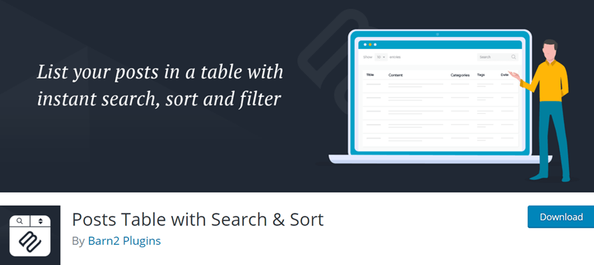 Posts Table with Search & Sort