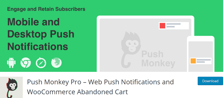 Push Monkey Pro – Web Push Notifications and WooCommerce Abandoned Cart