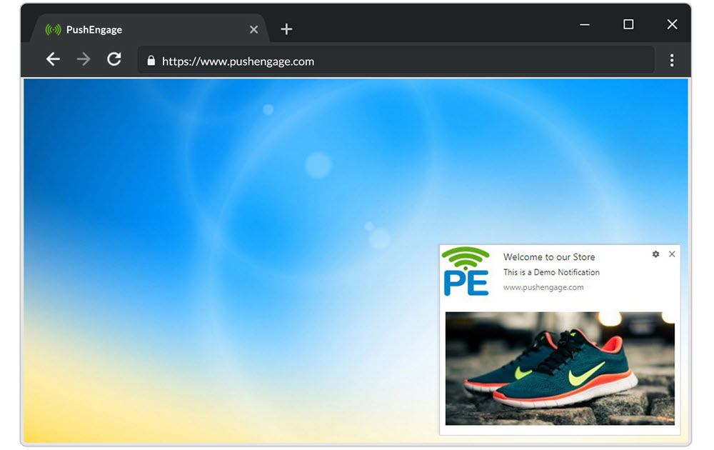 Push engage push notification on chrome browser