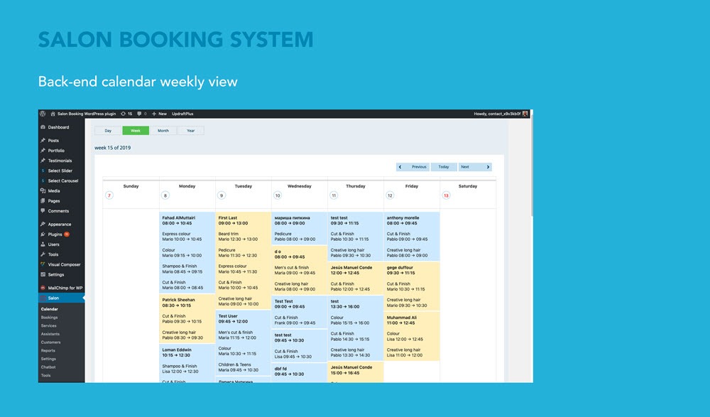 Salon Booking system wordpress plugin